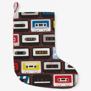 Petite Chaussette De Noël cassettes audio vintages, arrière - plan continu.