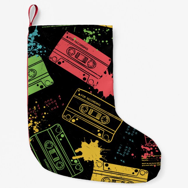 Petite Chaussette De Noël Cassettes Cool style années 90 (Devant)