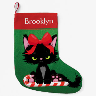 Petite Chaussette De Noël Cat de filles groupées personnalisées