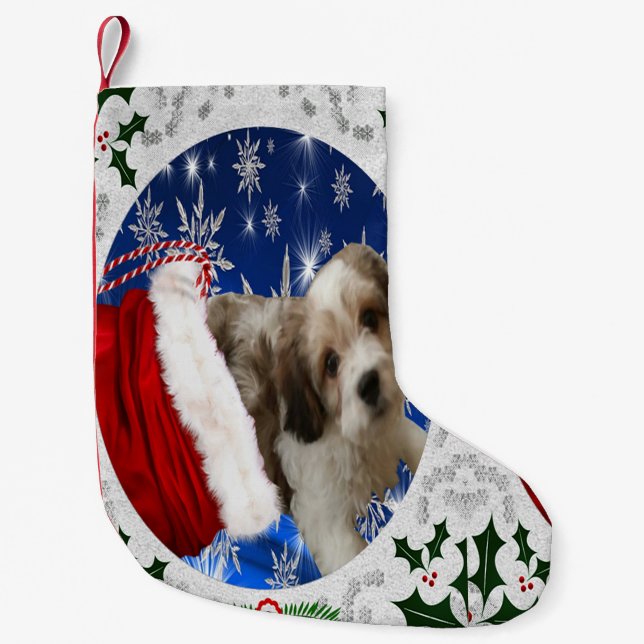 Petite Chaussette De Noël Cavachon Stocking, chien de Noël (Devant)