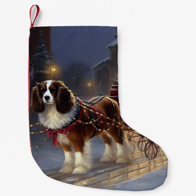 Petite Chaussette De Noël Cavalier King Charles Spaniel Noël Festive (Devant)