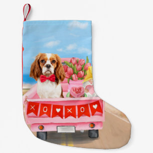 Petite Chaussette De Noël Cavalier King Chien Saint Valentin Coeurs de Camio