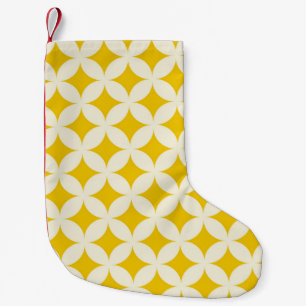 Petite Chaussette De Noël Cercle géométrique forme un ecru motif transparent