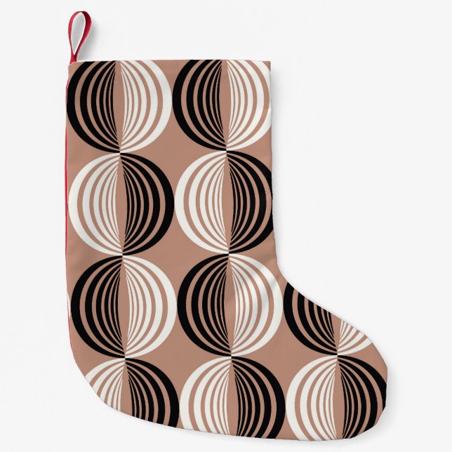 Petite Chaussette De Noël Cercles Brown géométriques Conception transparente (Devant)