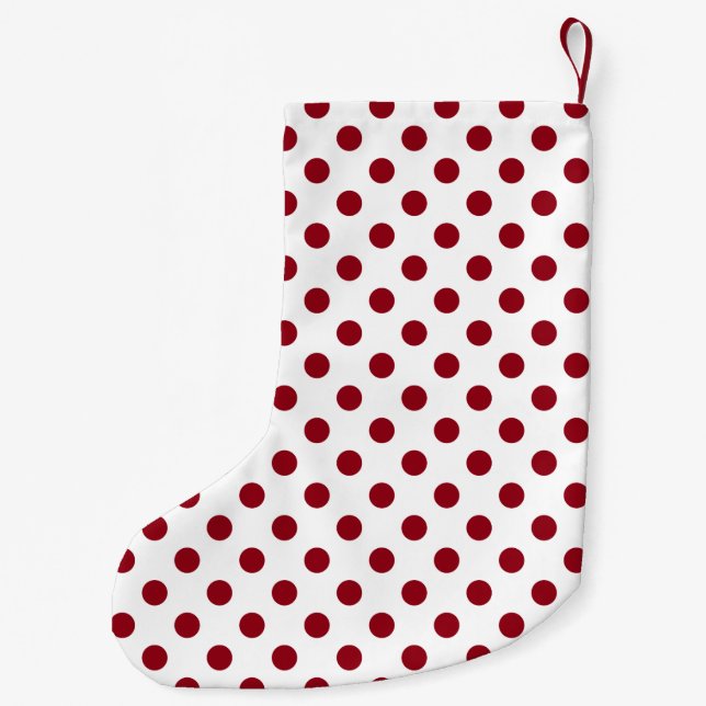 Petite Chaussette De Noël Cercles de points rouges carmin (Dos)