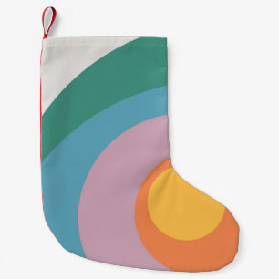 Petite Chaussette De Noël Cercles de style rétro multicolore