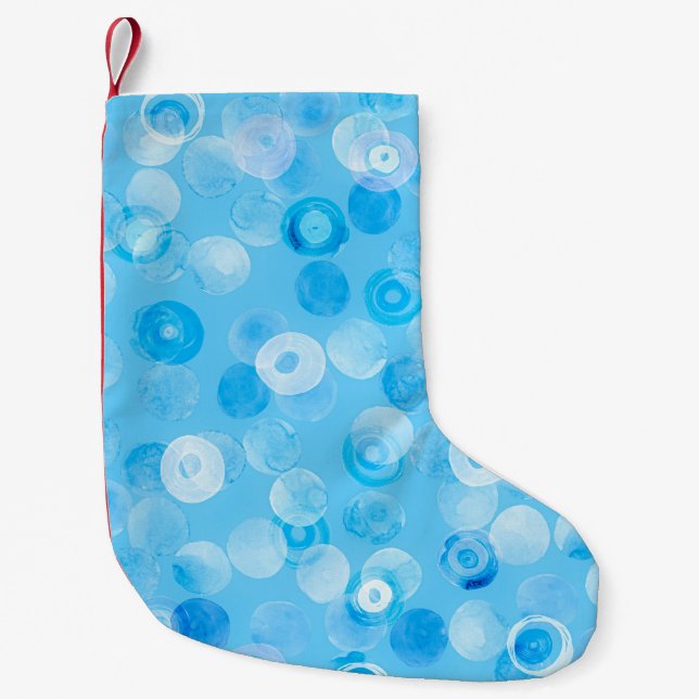 Petite Chaussette De Noël Cercles d'hiver : Pois Abstraits. (Devant)