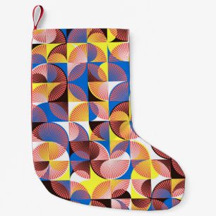 Petite Chaussette De Noël Cercles du milieu du siècle, rayures, tuiles vinta