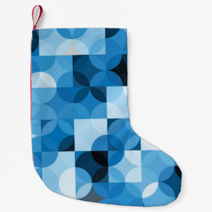 Petite Chaussette De Noël Cercles invisibles : Vintage bleu Abstrait