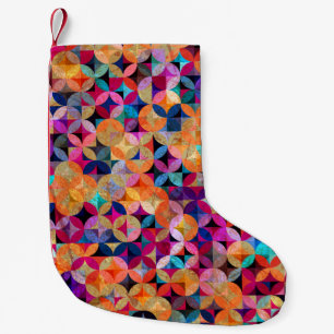 Petite Chaussette De Noël Cercles lumineux Arrière - plan Vintage Abstrait