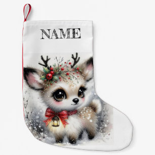 Petite Chaussette De Noël Cerf de bébé personnalisé