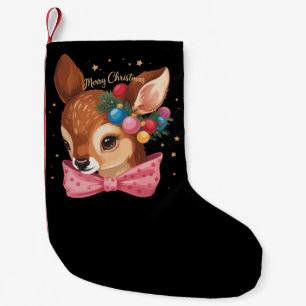 Petite Chaussette De Noël Cerf de Noël Arc Cerf Rétro Fêtes de fin d'année 