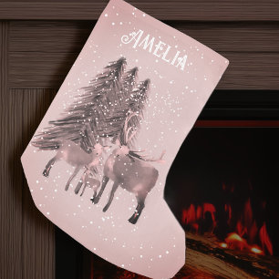 Petite Chaussette De Noël Cerf de Noël personnalisé