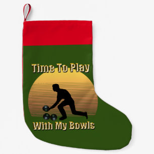 Petite Chaussette De Noël C'Est Le Moment Drôle De Jouer À La Pelouse Bowls,