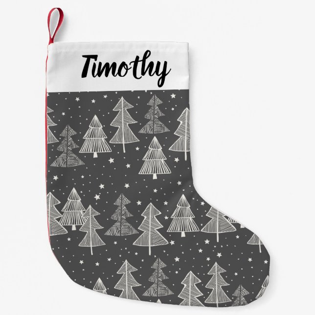 Petite Chaussette De Noël Chalkboard Handdrawn (Devant)