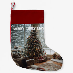 Petite Chaussette De Noël Chambre confortable Noël, Cheminée, Arbre et Bas