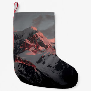 PETITE CHAUSSETTE DE NOËL CHAMP DE MONTAGNE DE NEIGE