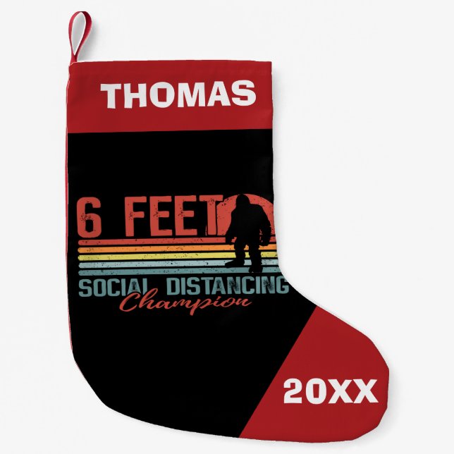 Petite Chaussette De Noël Champion de Distances Sociales Bigfoot 6 Pieds (Devant)