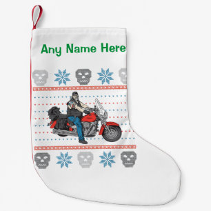 Petite Chaussette De Noël Chandail laid de Noël de vieille de motard moto de