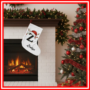 Petite Chaussette De Noël Chapeau de Noël de la famille à monogramme Petits