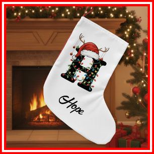 Petite Chaussette De Noël Chapeau de Père Noël en bois de cerf de Noël de fa