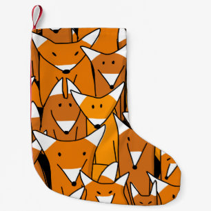 Petite Chaussette De Noël Charmante famille Fox : Motif animal joueuse