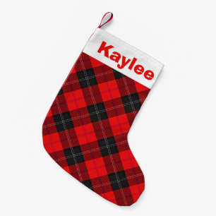 Petite Chaussette De Noël Charme de vacances Clan Ramsay Tartan rouge et noi