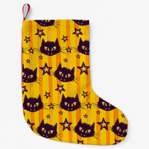 Petite Chaussette De Noël Chat d'aquarelle et profil sous convention