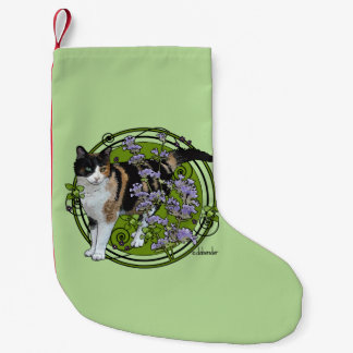Petite Chaussette De Noël Chat de calicot avec le Nepeta