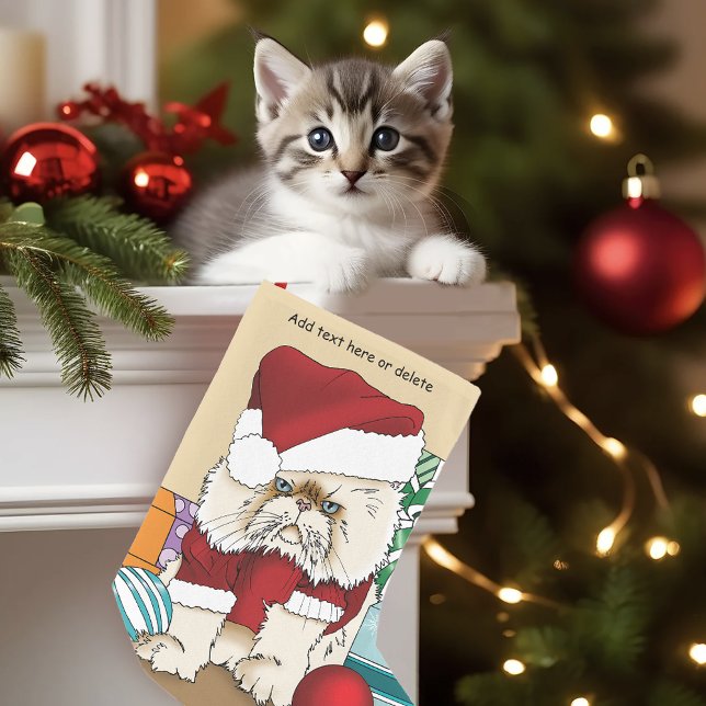 Petite Chaussette De Noël Chat de Noël Perse (Créateur téléchargé)