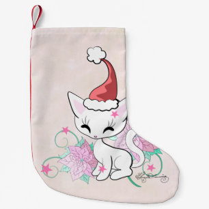 Petite Chaussette De Noël Chat de Père Noël