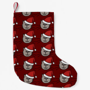 Petite Chaussette De Noël Chat de Père Noël