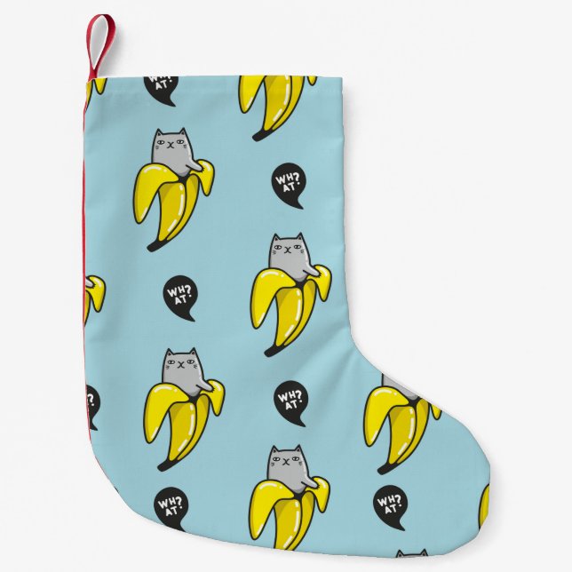 Petite Chaussette De Noël Chat en banane (Devant)