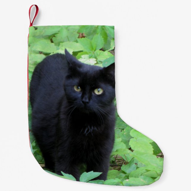 Petite Chaussette De Noël Chat noir (Devant)