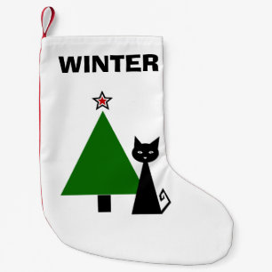 Petite Chaussette De Noël Chat noir personnalisé