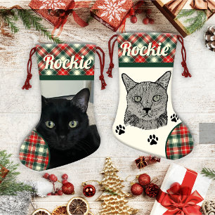 Petite Chaussette De Noël Chat Noir Stockage de Noël personnalisé