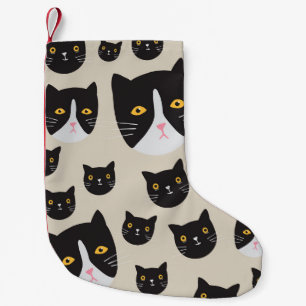 Petite Chaussette De Noël Chat sans couture, Illustration Motif Whimsical.