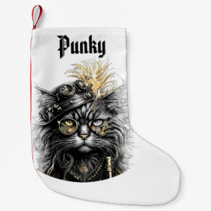 Petite Chaussette De Noël Chat Steampunk génial avec nom