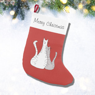 Petite Chaussette De Noël Chats de vacances Typographie mignonne