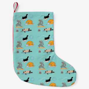 Petite Chaussette De Noël Chats Drôle Au Yoga
