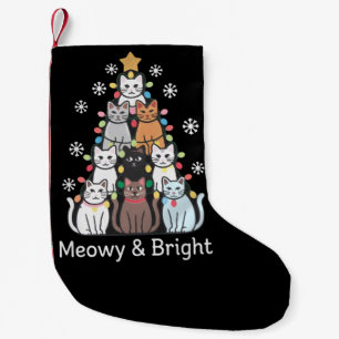 Petite Chaussette De Noël Chats Noël Arbre Meowy Bright Cute Xmas