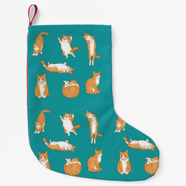 Petite Chaussette De Noël Chats oranges drôles (Devant)