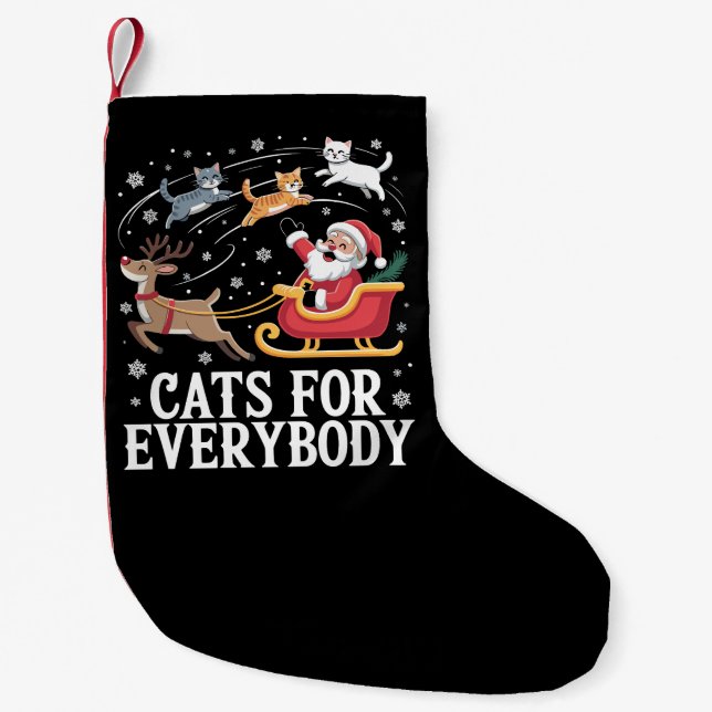 Petite Chaussette De Noël Chats pour tout le monde Noël Chat Funny Noël Père (Devant)
