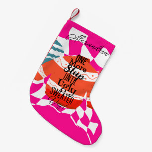 Petite Chaussette De Noël Chaud rose rose moche de Noël personnalisé