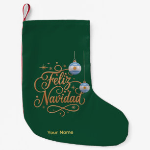 Petite Chaussette De Noël Chausson de Noël en or Feliz Navidad Argentine
