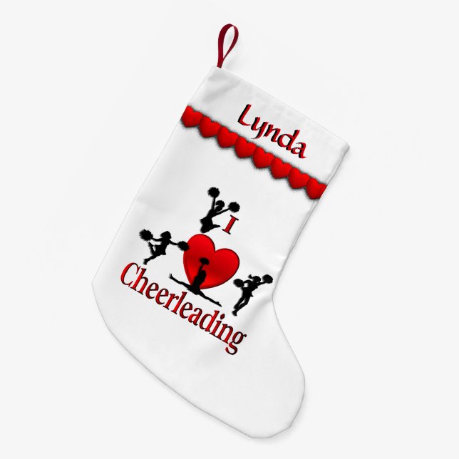 Petite Chaussette De Noël Cheerleading unique de coeur d'I personnalisé (Devant (Accrochage))