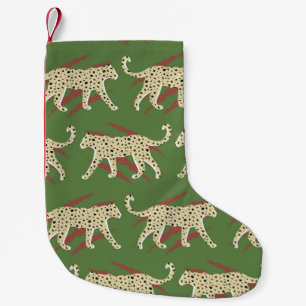 Petite Chaussette De Noël Cheetah de léopard Abstrait tiré à la main avec Sk