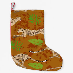 Petite Chaussette De Noël Cheetahs Feuilles : Vintage Graphic sans couture