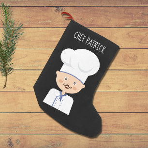 Petite Chaussette De Noël Chef culinaire - Cartoon de cuisine