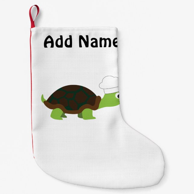 Petite Chaussette De Noël Chef Turtle (Devant)